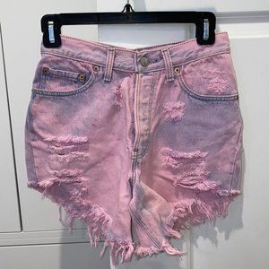 Levis Pink and Purple Jean Shorts